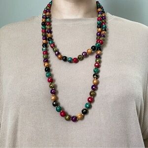 Vintage Multicolor Beaded Layering Strand Necklace